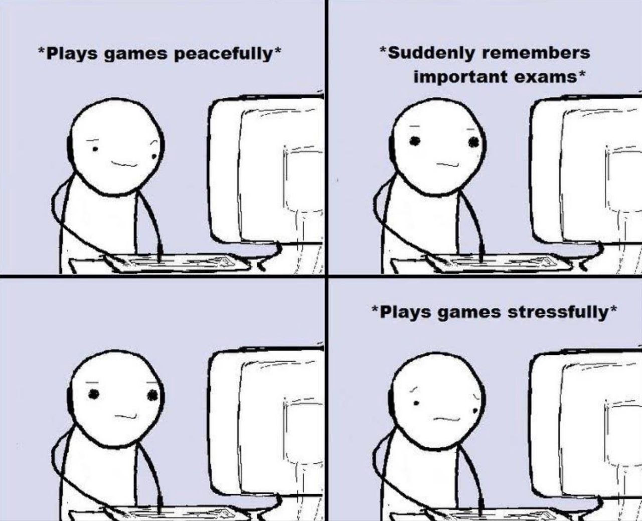 Playing game stressfully